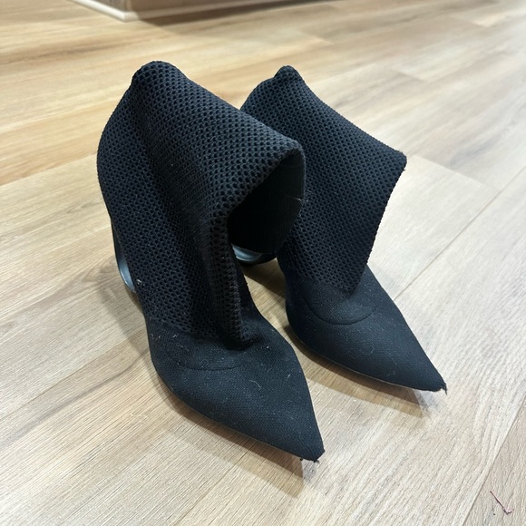 Burberry Black Mesh Heeled Boots - Picture 1 of 4